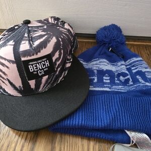 One Snapback Bench Hat and One Bench Toboggan